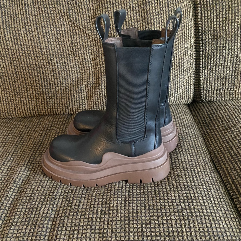 Brown & Black Bottega Boots